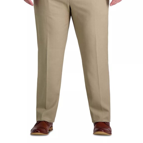 Haggar Big Men Iron Free Premium Comfort Stretch Khaki Dress Pants 50x29 - Picture 2 of 15